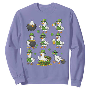 St Patricks Day Goose Crew Irish Celebration Sweatshirt TS12 Violet Print Your Wear