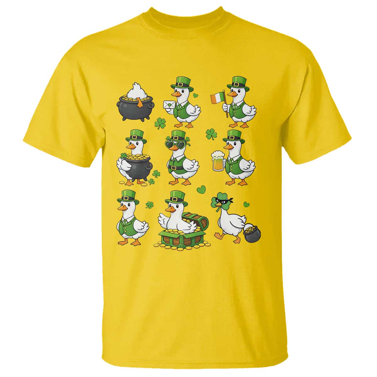 St Patricks Day Goose Crew Irish Celebration T Shirt TS12 Daisy Print Your Wear