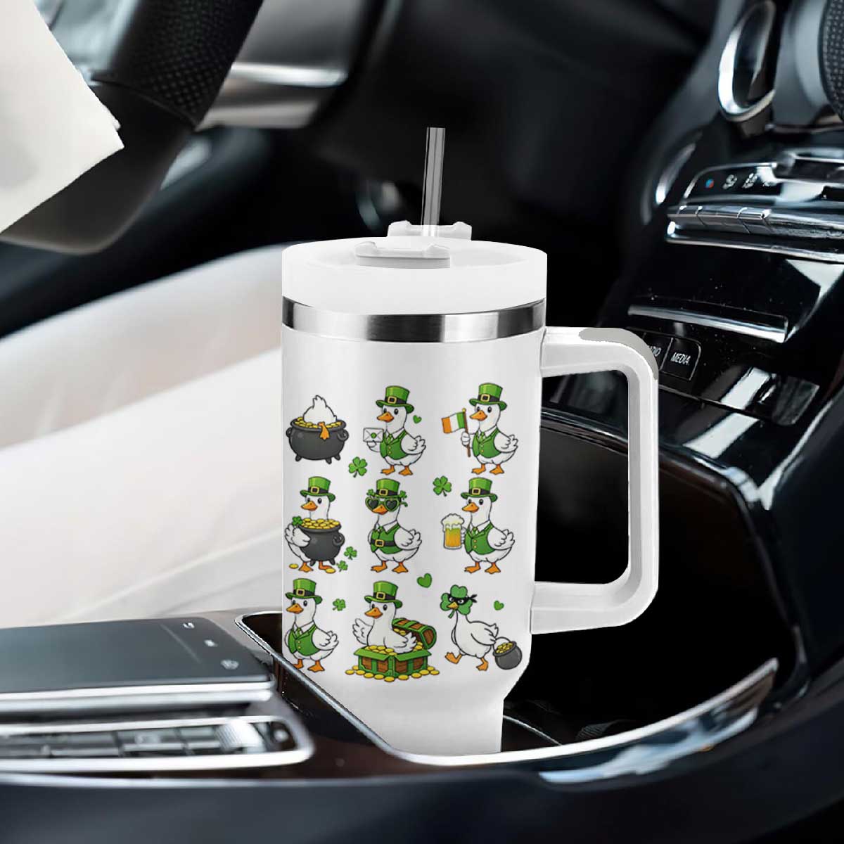 St Patricks Day Goose Crew Irish Celebration Tumbler With Handle TS12 Print Your Wear