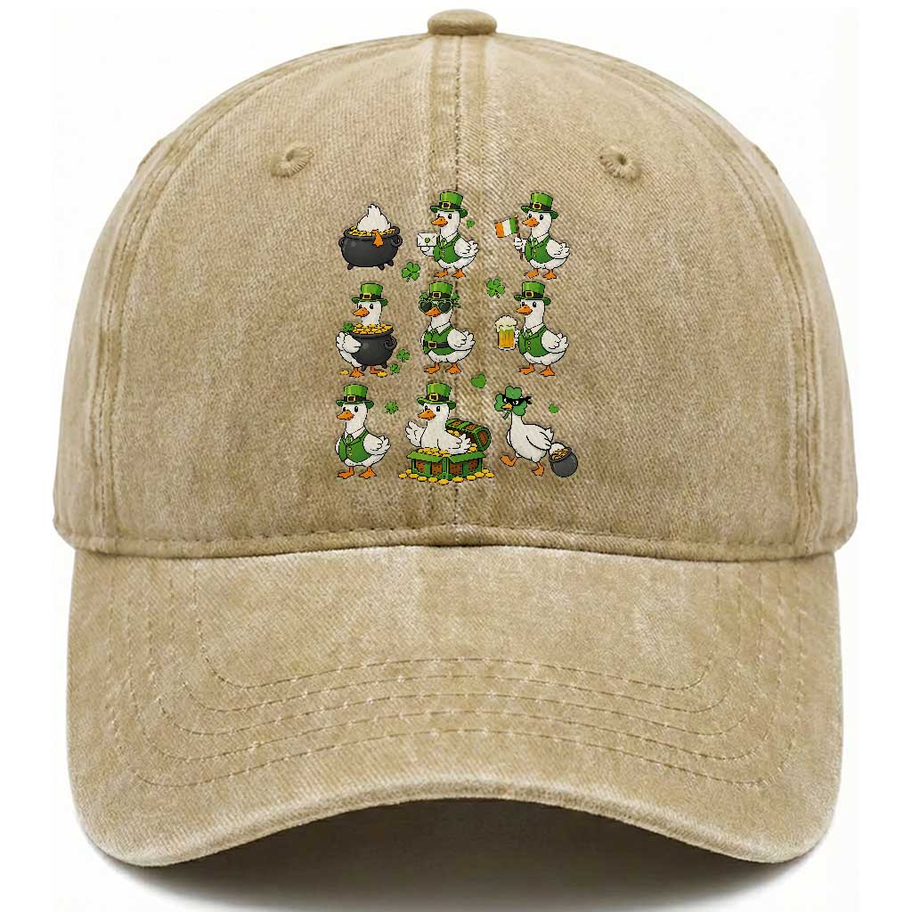 St Patricks Day Goose Crew Irish Celebration Washed Cotton Baseball Cap TS12 Print Your Wear