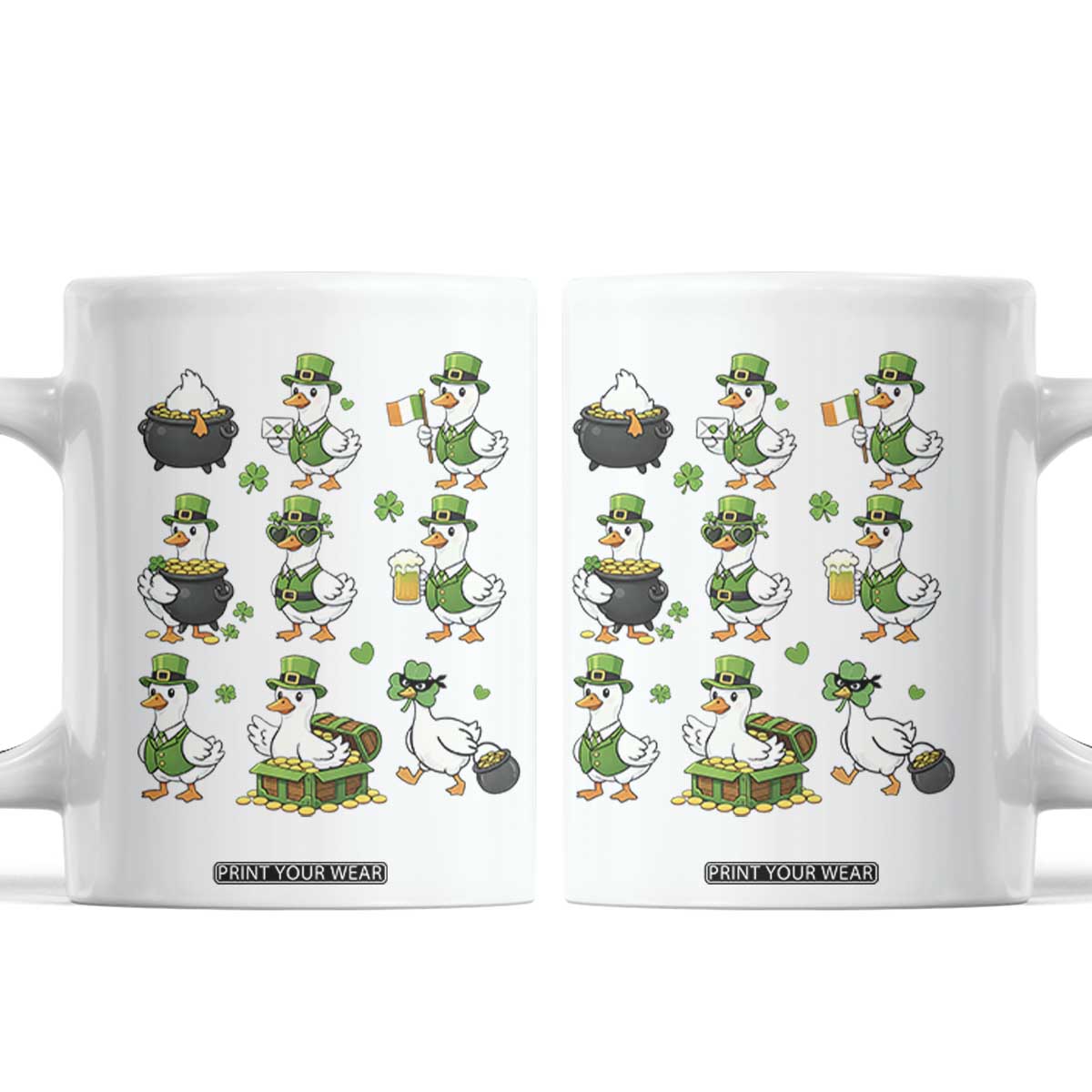 St Patricks Day Goose Crew Irish Celebration Coffee Mug TS12 White Print Your Wear