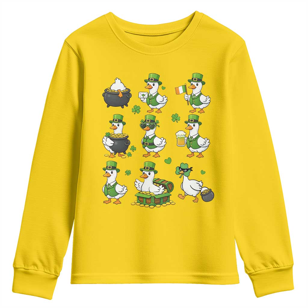 St Patricks Day Goose Crew Irish Celebration Youth Sweatshirt TS12 Daisy Print Your Wear