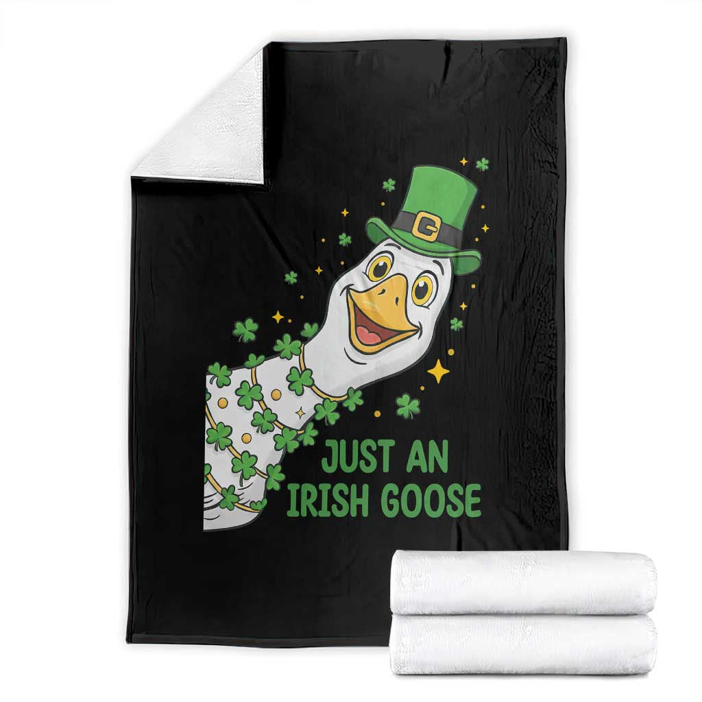 Just An Irish Goose Throw Blanket Funny St Patricks Day TS12 Black Print Your Wear