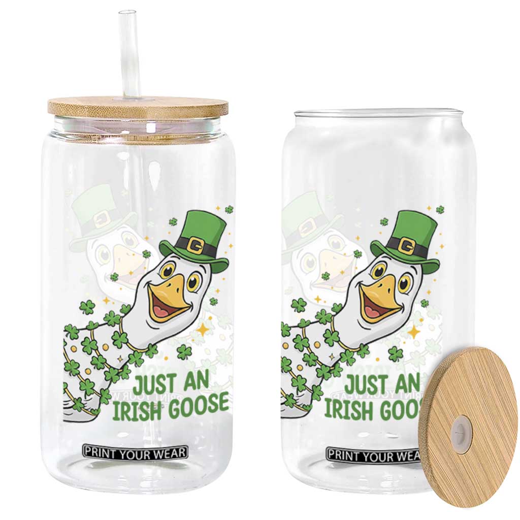 Just An Irish Goose Glass Can Funny St Patricks Day TS12 Print Your Wear