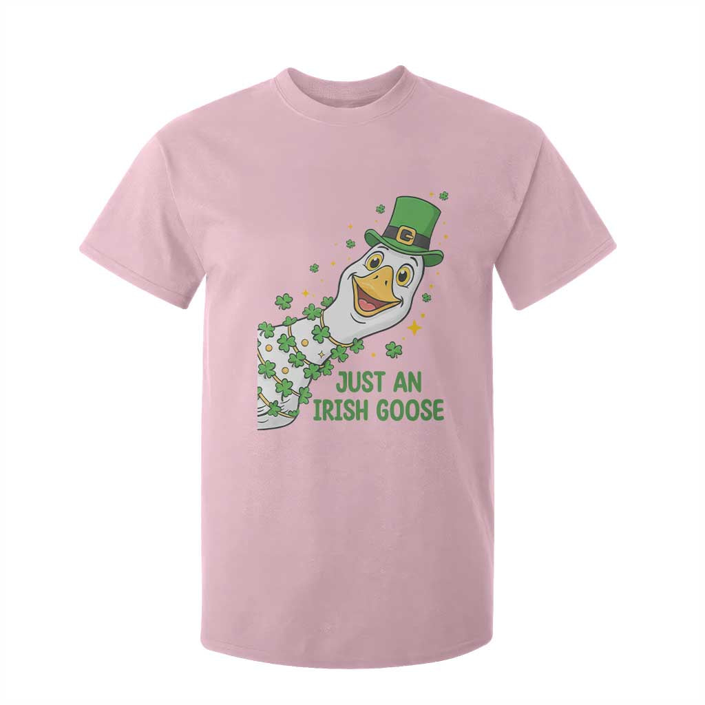 Just An Irish Goose T Shirt For Kid Funny St Patricks Day TS12 Light Pink Print Your Wear