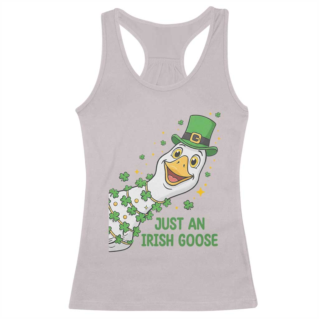 Just An Irish Goose Racerback Tank Top Funny St Patricks Day TS12 Ice Gray Print Your Wear