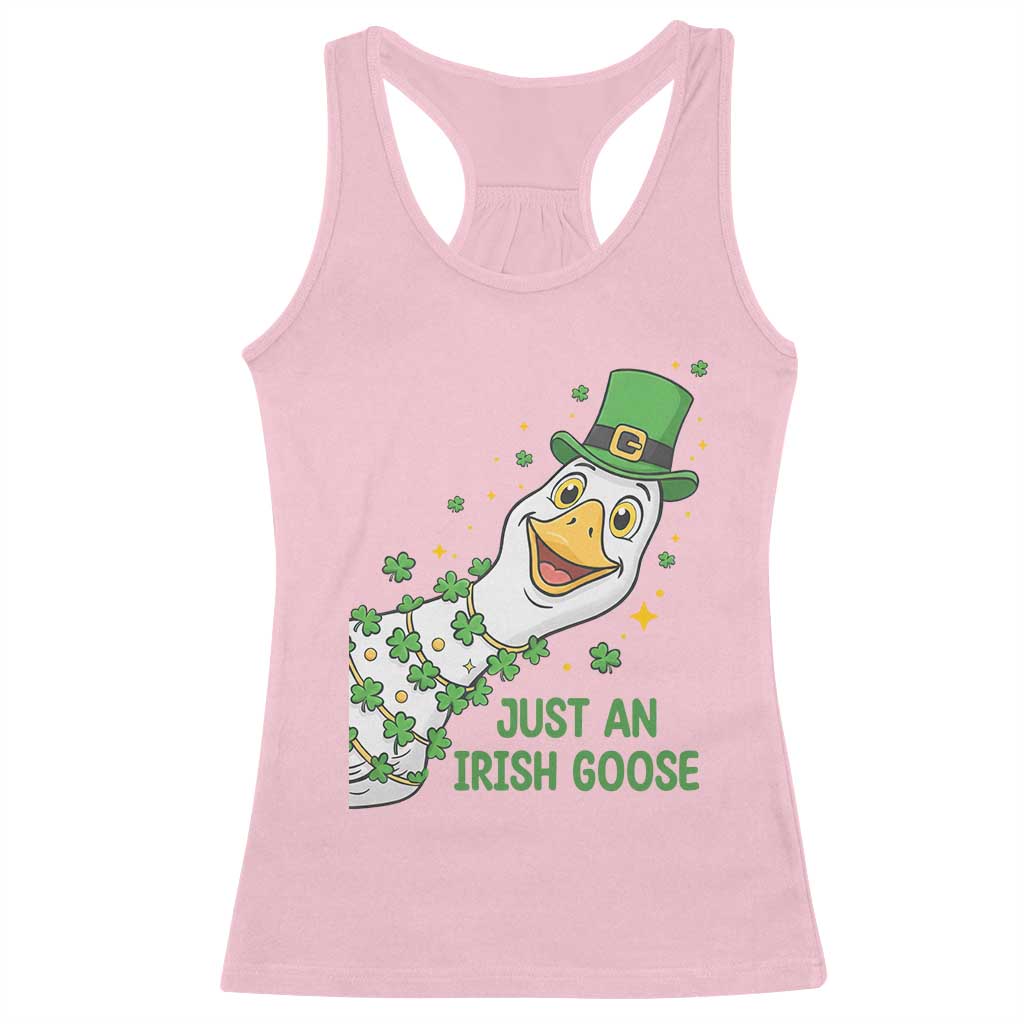 Just An Irish Goose Racerback Tank Top Funny St Patricks Day TS12 Light Pink Print Your Wear