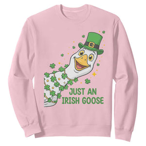 Just An Irish Goose Sweatshirt Funny St Patricks Day TS12 Light Pink Print Your Wear