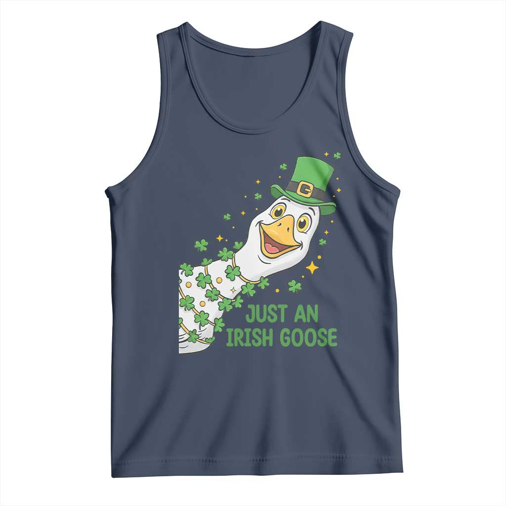Just An Irish Goose Tank Top Funny St Patricks Day TS12 Navy Print Your Wear