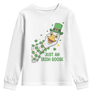 Just An Irish Goose Youth Sweatshirt Funny St Patricks Day TS12 White Print Your Wear