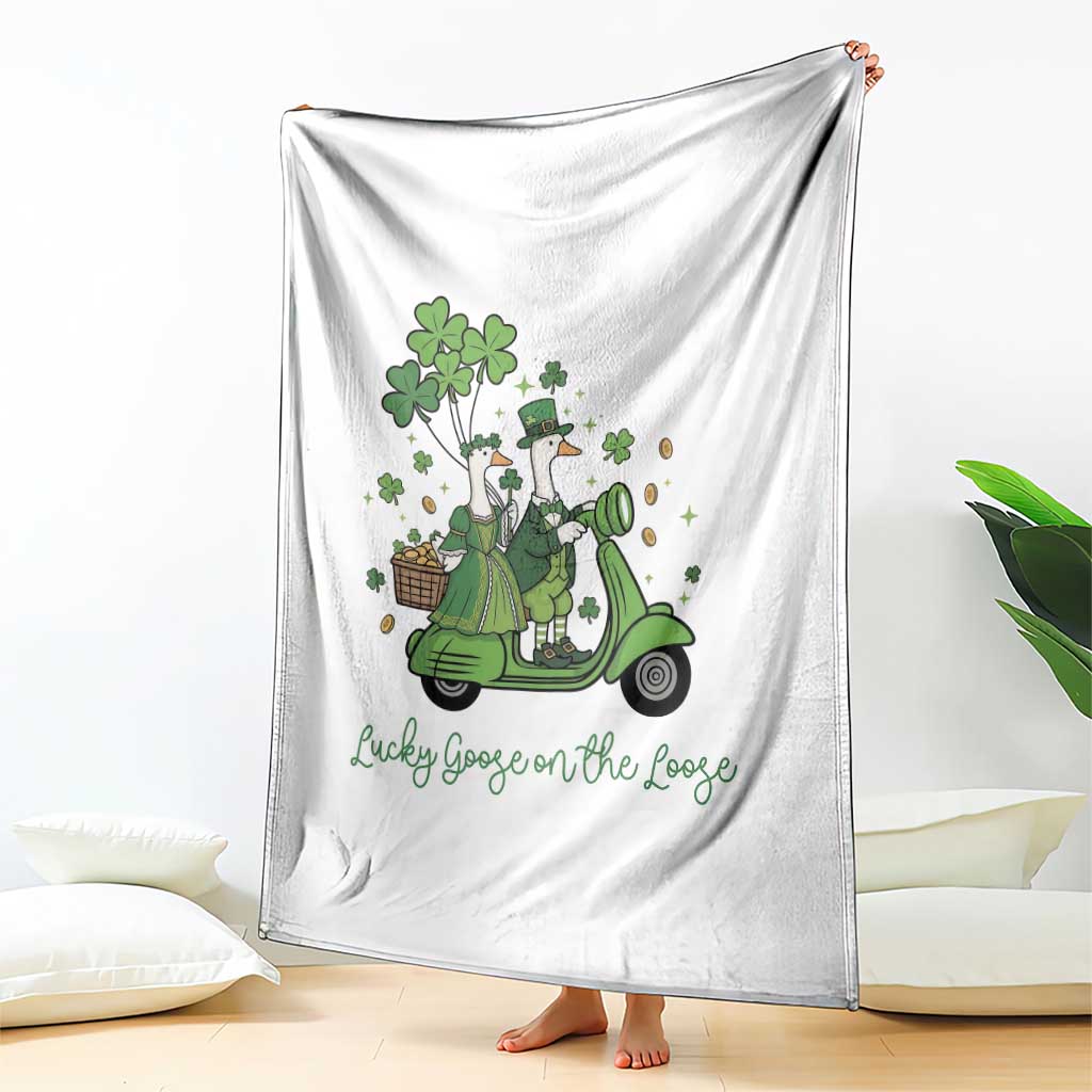 Lucky Goose On The Loose Throw Blanket St Patricks Day Irish Pride TS12 Print Your Wear