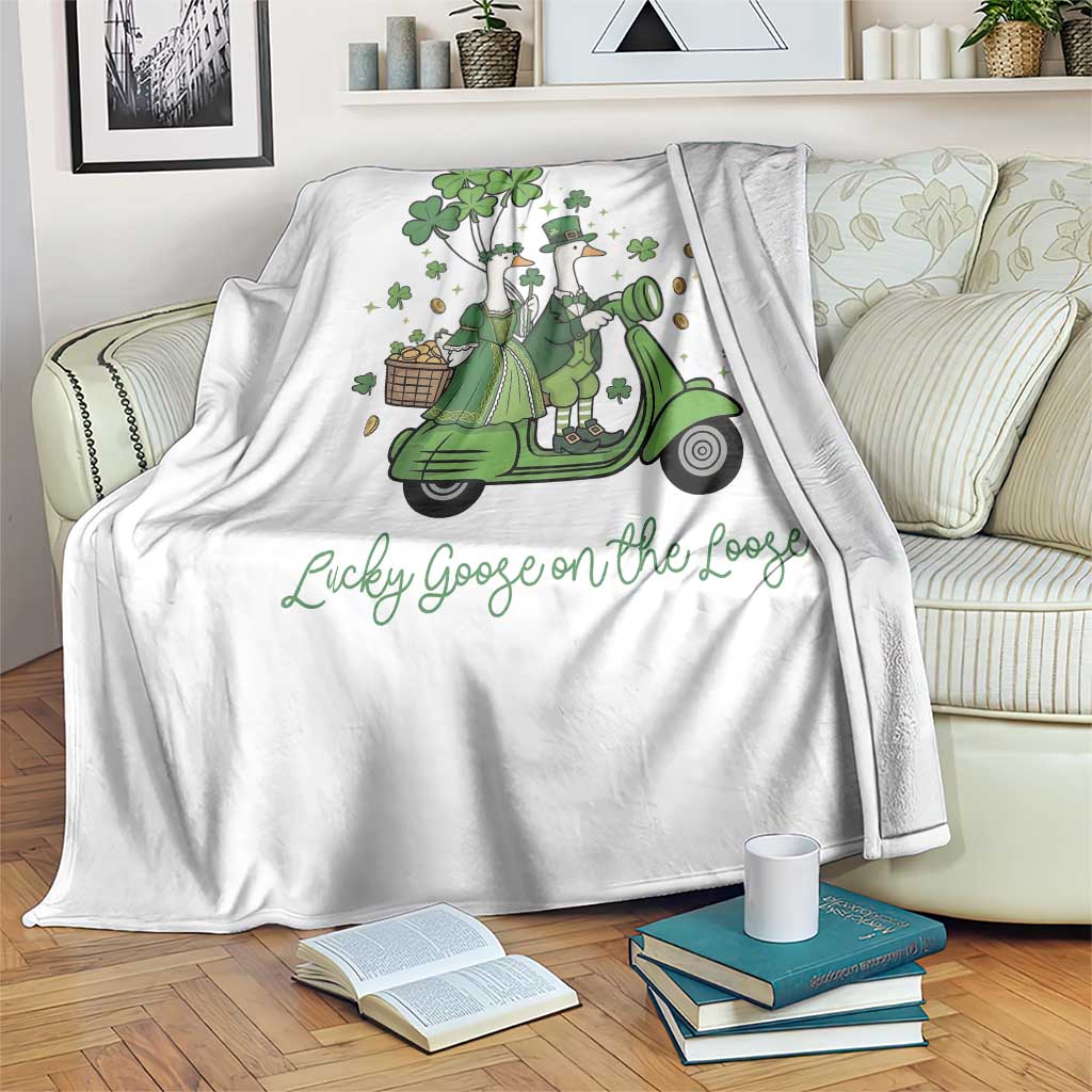 Lucky Goose On The Loose Throw Blanket St Patricks Day Irish Pride TS12 Print Your Wear