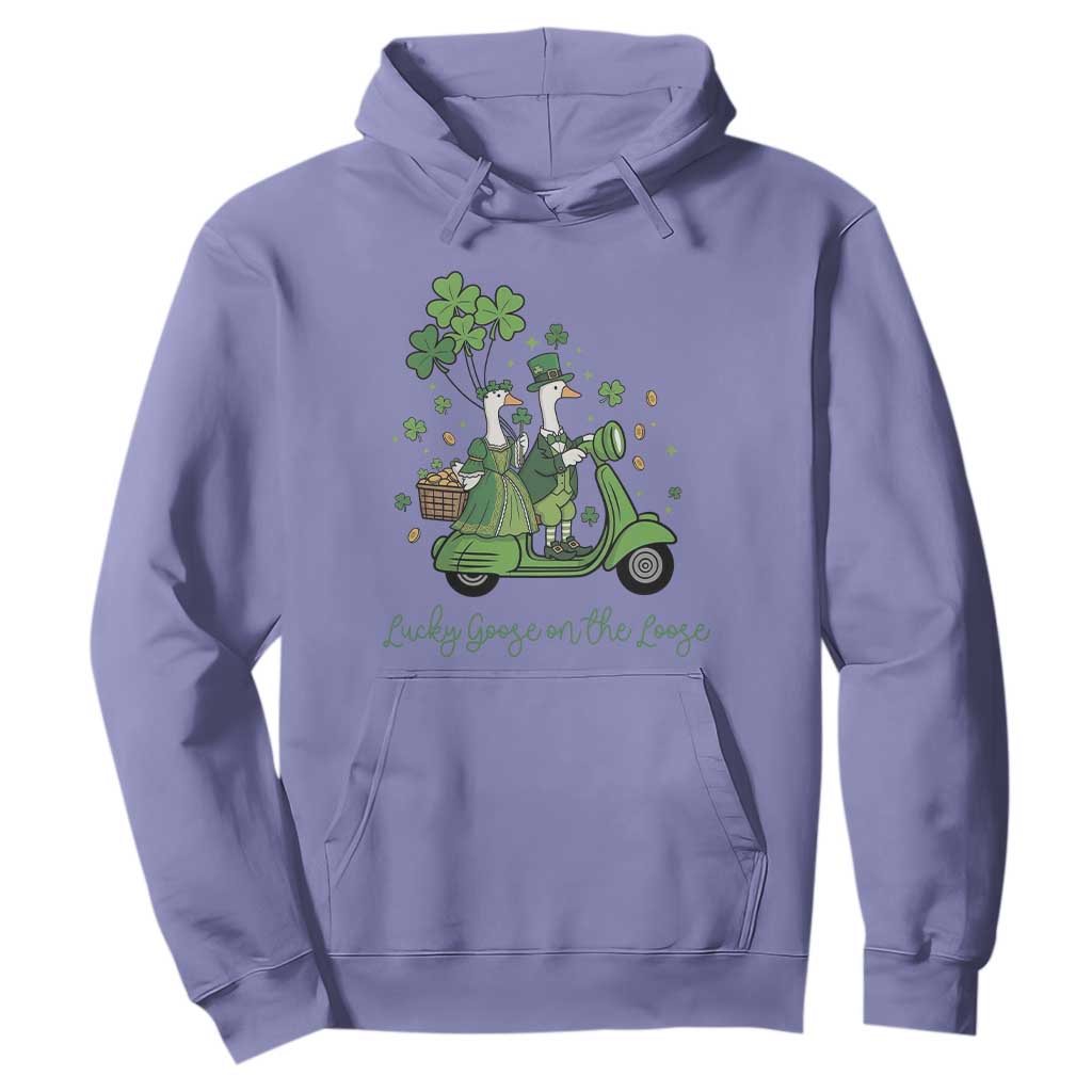 Lucky Goose On The Loose Hoodie St Patricks Day Irish Pride TS12 Violet Print Your Wear