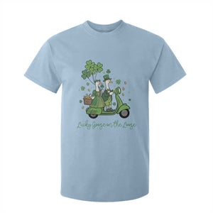 Lucky Goose On The Loose T Shirt For Kid St Patricks Day Irish Pride TS12 Light Blue Print Your Wear
