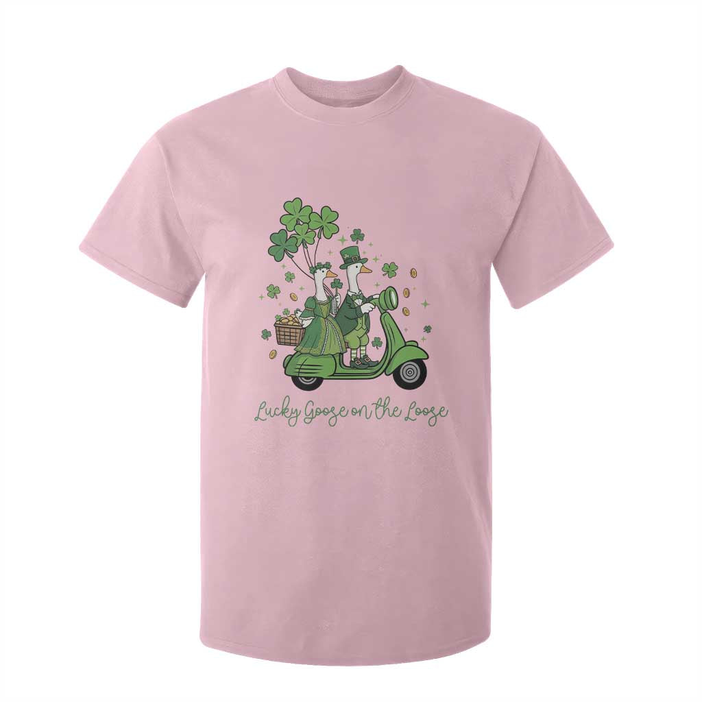 Lucky Goose On The Loose T Shirt For Kid St Patricks Day Irish Pride TS12 Light Pink Print Your Wear