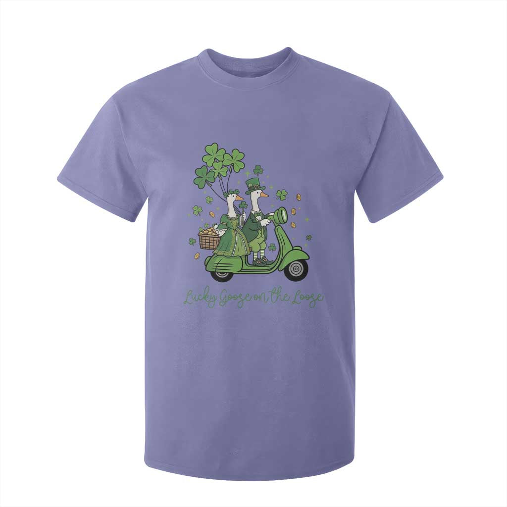 Lucky Goose On The Loose T Shirt For Kid St Patricks Day Irish Pride TS12 Violet Print Your Wear