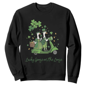 Lucky Goose On The Loose Sweatshirt St Patricks Day Irish Pride TS12 Black Print Your Wear