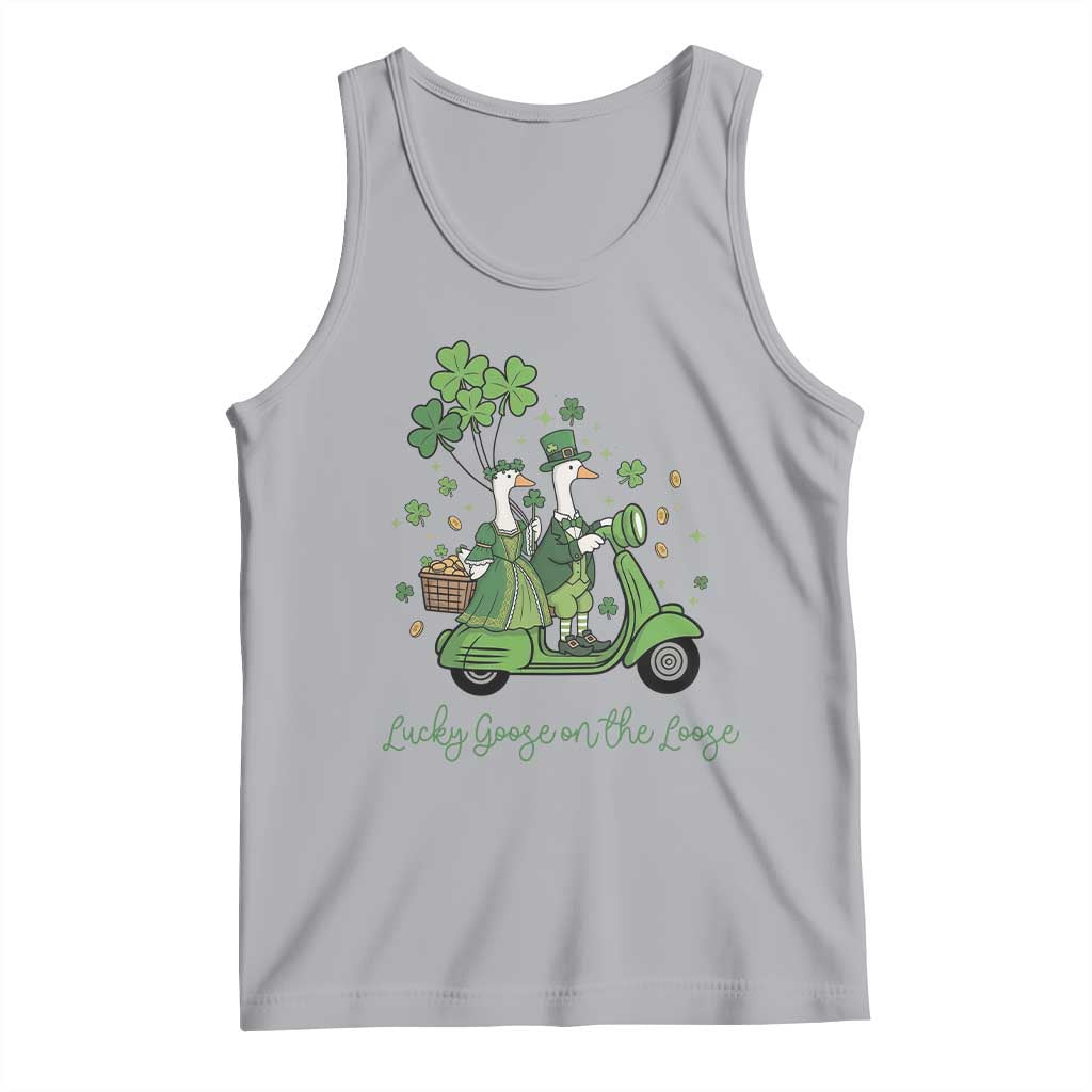 Lucky Goose On The Loose Tank Top St Patricks Day Irish Pride TS12 Athletic Heather Print Your Wear