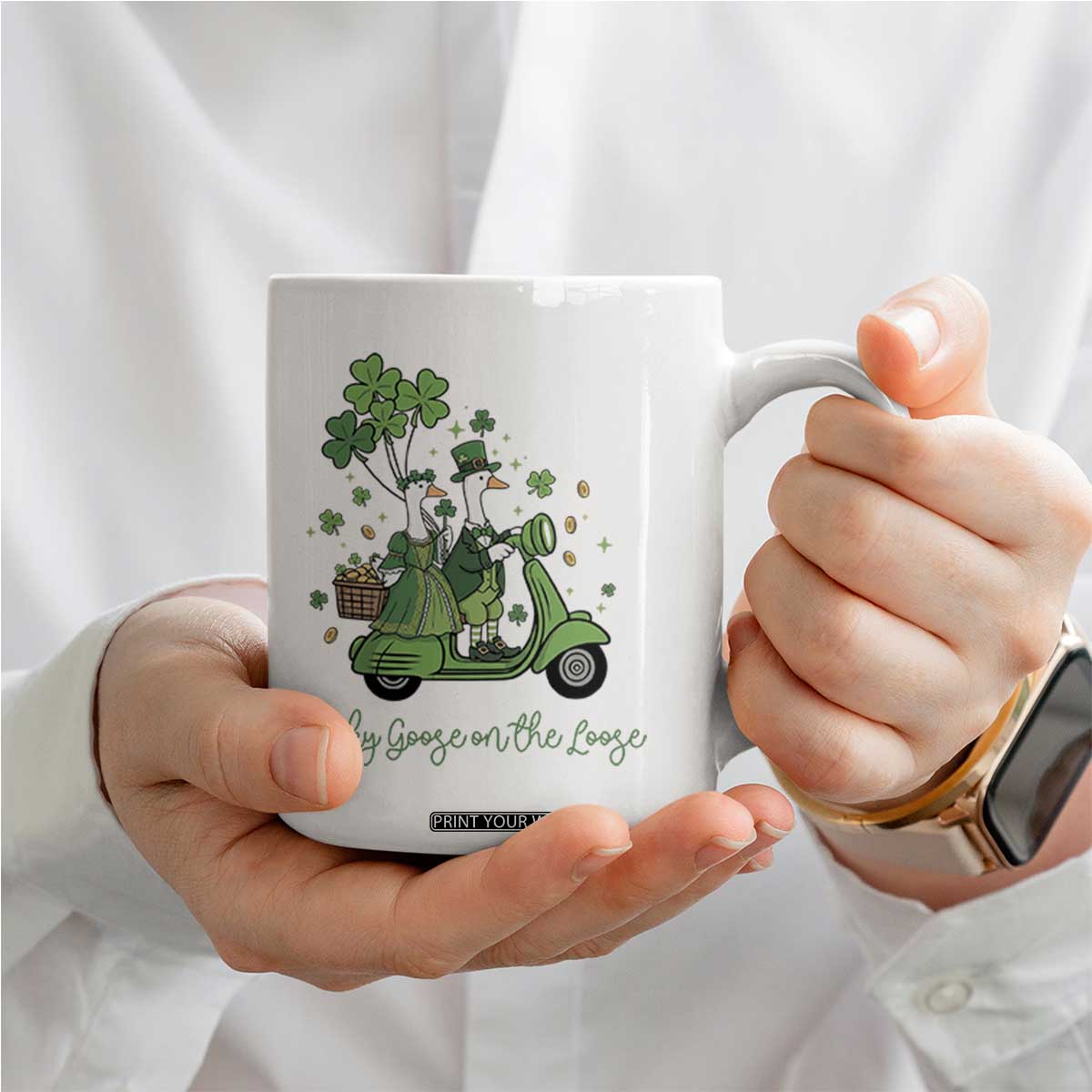 Lucky Goose On The Loose Coffee Mug St Patricks Day Irish Pride TS12 Print Your Wear