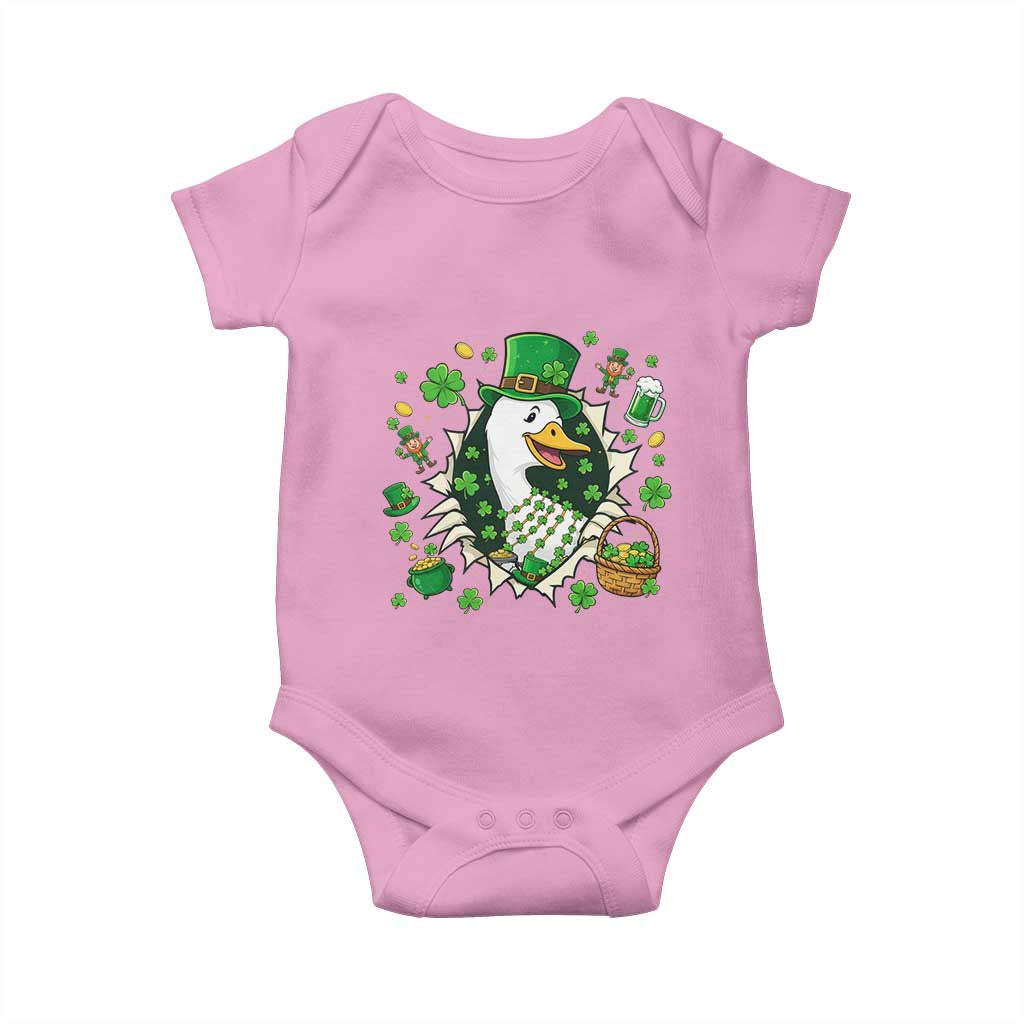 Funny Silly Irish Goose Baby Onesie St Patricks Day Celebration TS12 Light Pink Print Your Wear