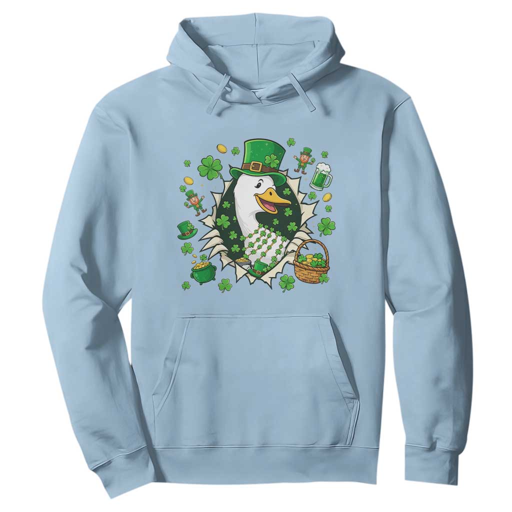 Funny Silly Irish Goose Hoodie St Patricks Day Celebration TS12 Light Blue Print Your Wear