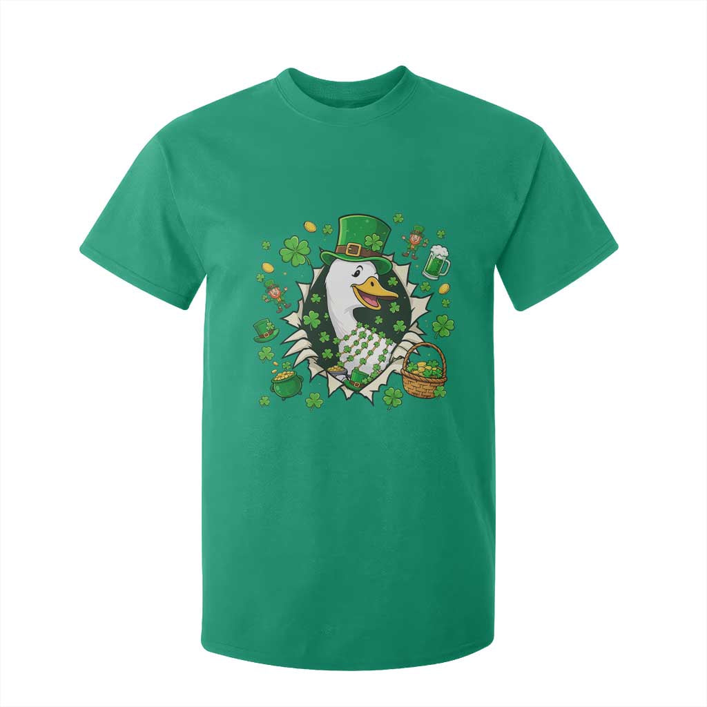 Funny Silly Irish Goose T Shirt For Kid St Patricks Day Celebration TS12 Irish Green Print Your Wear