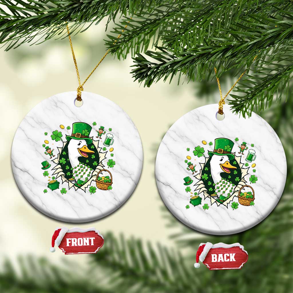 Funny Silly Irish Goose Ceramic Ornament St Patricks Day Celebration TS12 1pc White Marble Print Your Wear