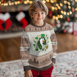 Funny Silly Irish Goose Ugly Christmas Sweater St Patricks Day Celebration TS12 Mocha Mousse Print Your Wear