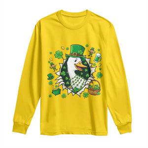Funny Silly Irish Goose Long Sleeve Shirt St Patricks Day Celebration TS12 Daisy Print Your Wear