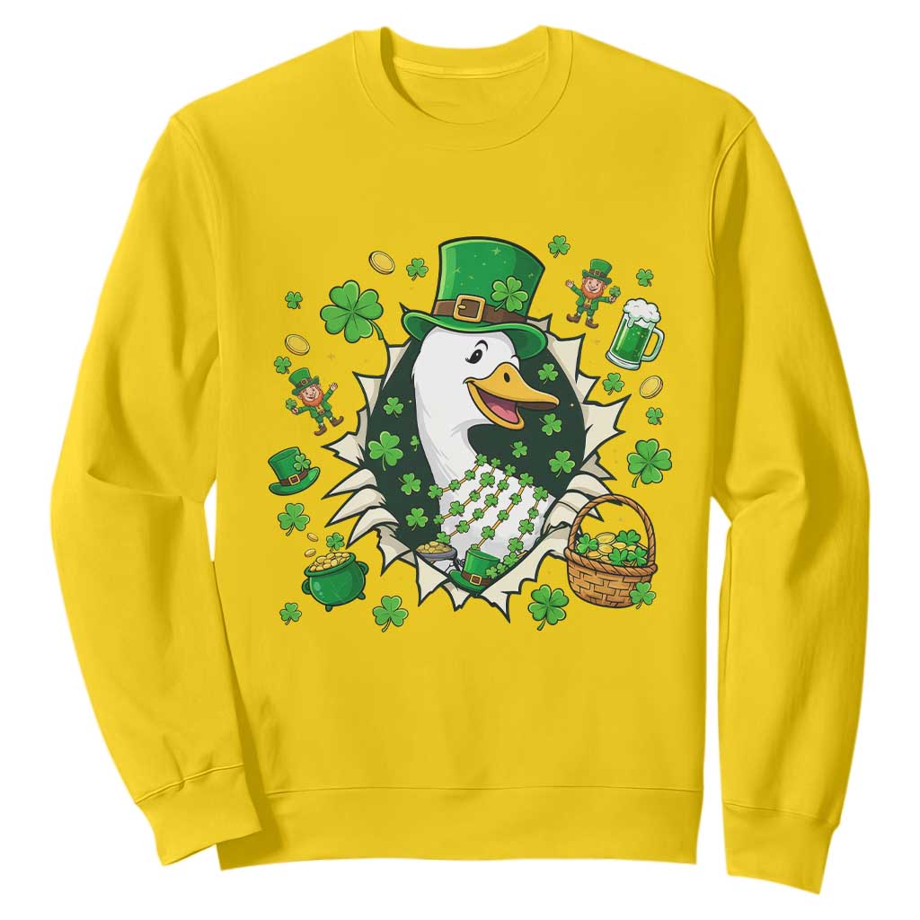 Funny Silly Irish Goose Sweatshirt St Patricks Day Celebration TS12 Daisy Print Your Wear
