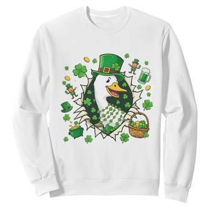 Funny Silly Irish Goose Sweatshirt St Patricks Day Celebration TS12 White Print Your Wear
