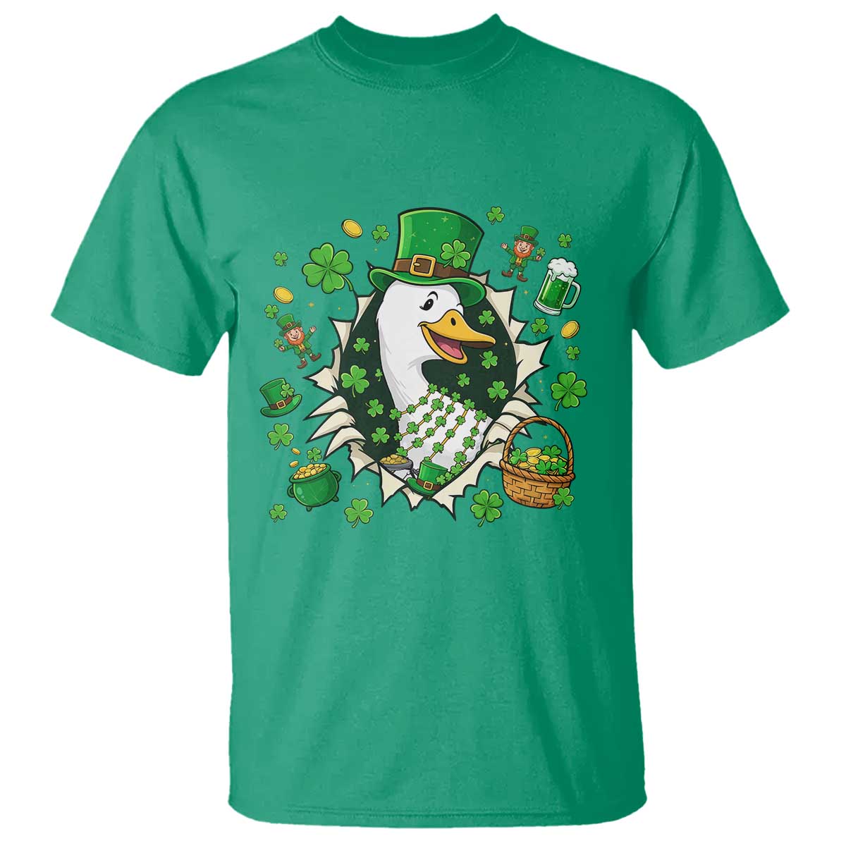 Funny Silly Irish Goose T Shirt St Patricks Day Celebration TS12 Irish Green Print Your Wear