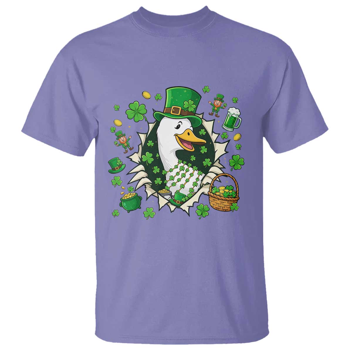 Funny Silly Irish Goose T Shirt St Patricks Day Celebration TS12 Violet Print Your Wear
