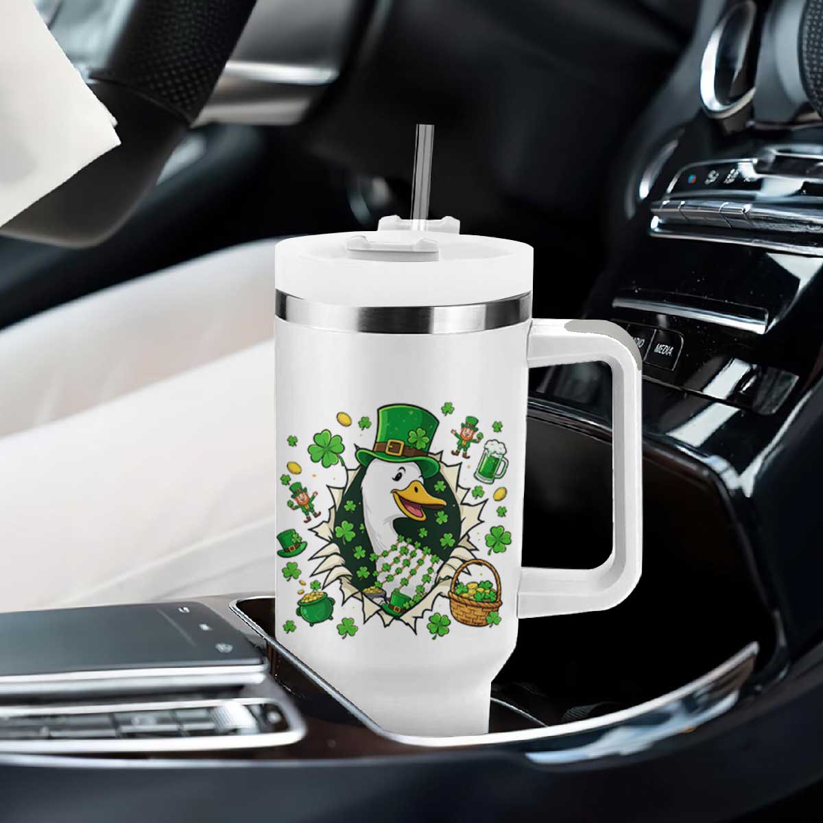 Funny Silly Irish Goose Tumbler With Handle St Patricks Day Celebration TS12 Print Your Wear