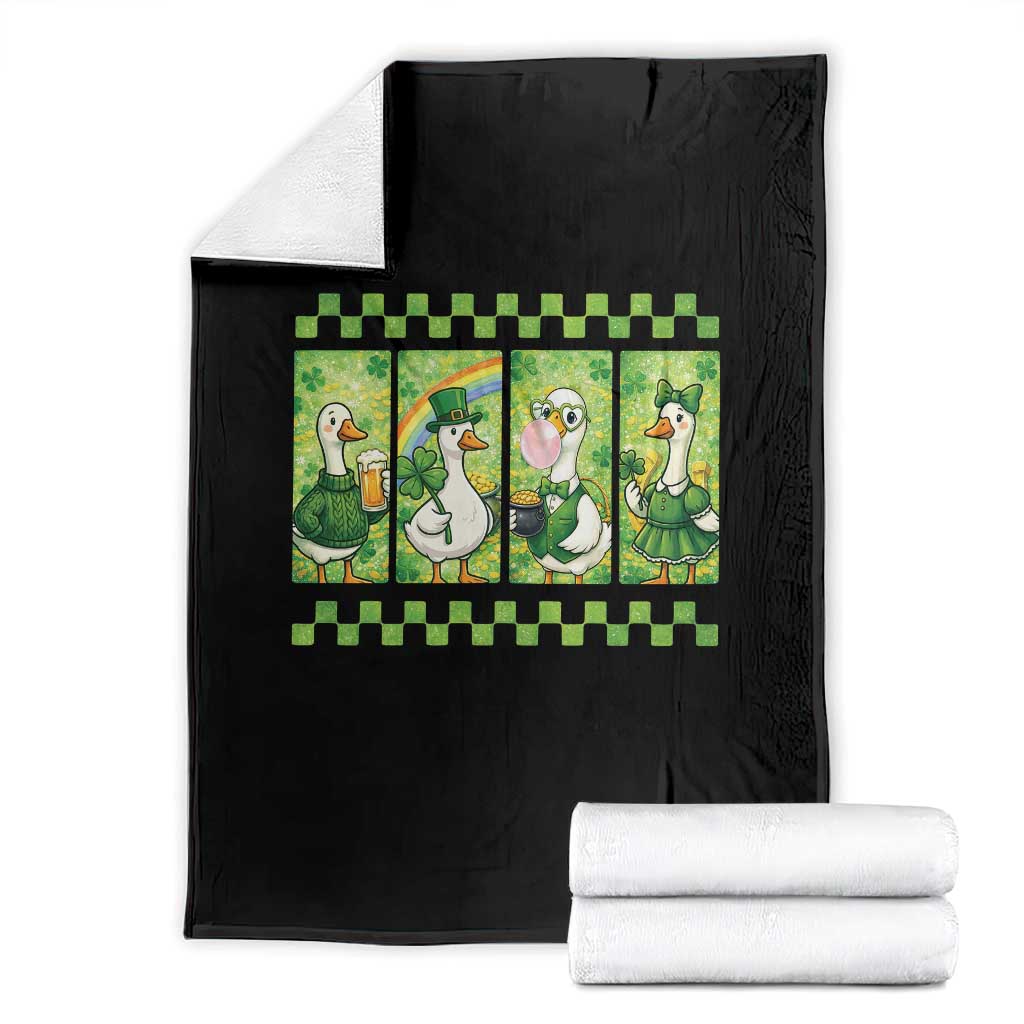 Funny Silly Irish Goose Throw Blanket St Patricks Day Goose Lover Gift TS12 Black Print Your Wear
