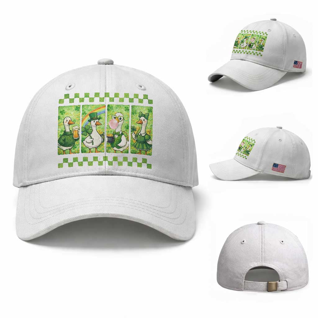 Funny Silly Irish Goose Baseball Cap St Patricks Day Goose Lover Gift TS12 Baseball Cap Universal Fit White Print Your Wear