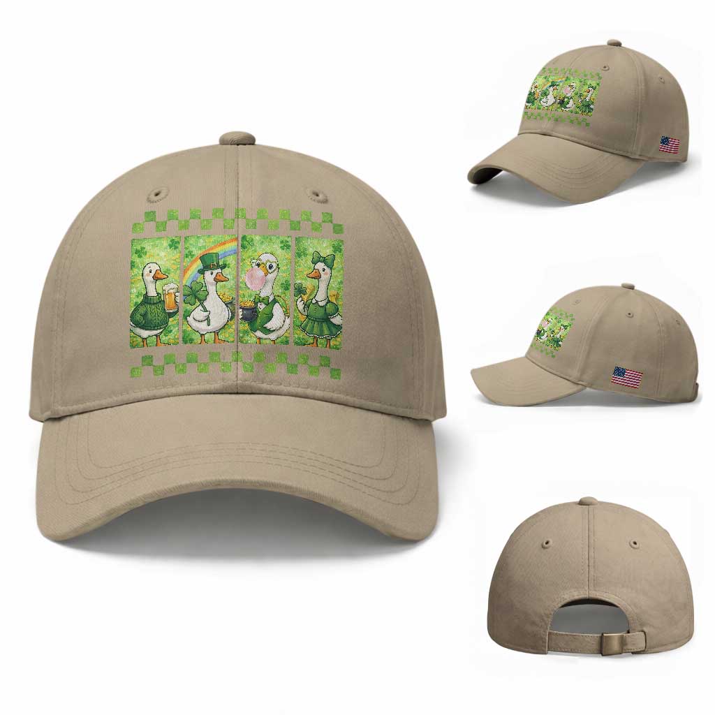 Funny Silly Irish Goose Baseball Cap St Patricks Day Goose Lover Gift TS12 Baseball Cap Universal Fit Khaki Print Your Wear