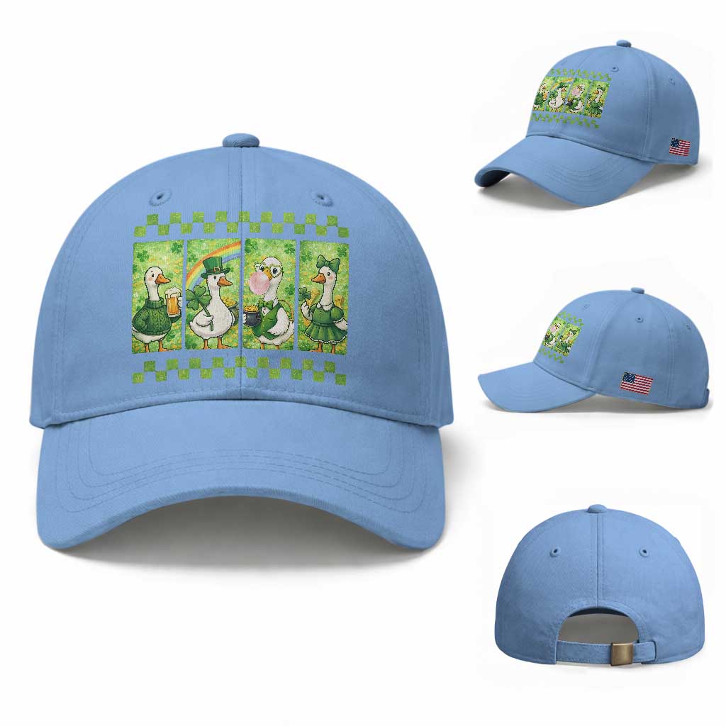 Funny Silly Irish Goose Baseball Cap St Patricks Day Goose Lover Gift TS12 Baseball Cap Universal Fit Light Blue Print Your Wear