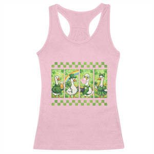 Funny Silly Irish Goose Racerback Tank Top St Patricks Day Goose Lover Gift TS12 Light Pink Print Your Wear