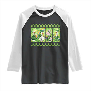 Funny Silly Irish Goose Raglan Shirt St Patricks Day Goose Lover Gift TS12 Black White Print Your Wear