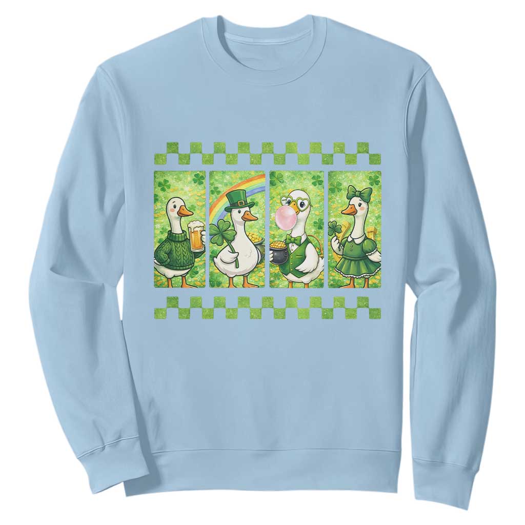 Funny Silly Irish Goose Sweatshirt St Patricks Day Goose Lover Gift TS12 Light Blue Print Your Wear