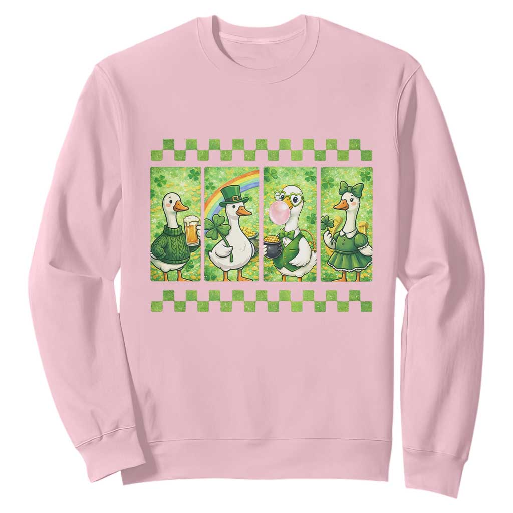 Funny Silly Irish Goose Sweatshirt St Patricks Day Goose Lover Gift TS12 Light Pink Print Your Wear
