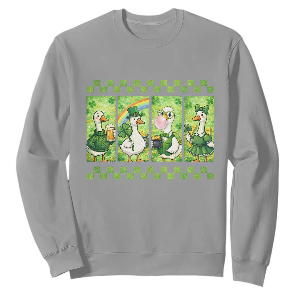Funny Silly Irish Goose Sweatshirt St Patricks Day Goose Lover Gift TS12 Sport Gray Print Your Wear