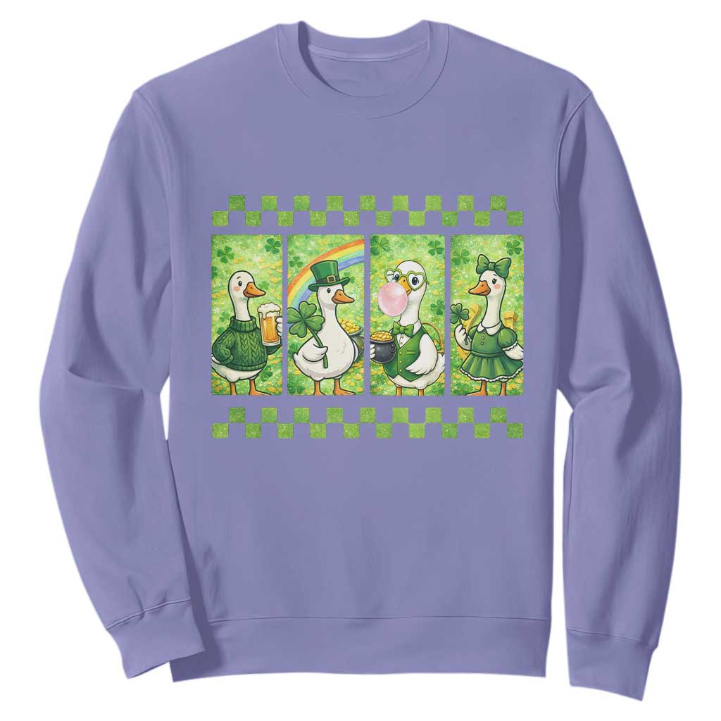 Funny Silly Irish Goose Sweatshirt St Patricks Day Goose Lover Gift TS12 Violet Print Your Wear