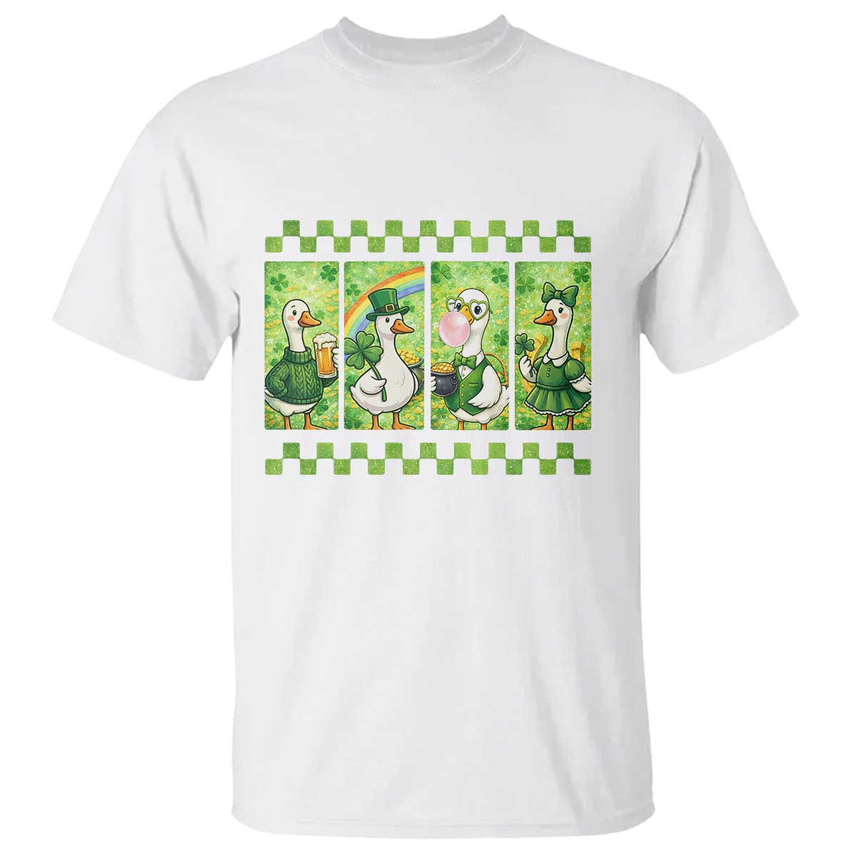 Funny Silly Irish Goose T Shirt St Patricks Day Goose Lover Gift TS12 White Print Your Wear
