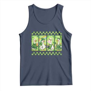 Funny Silly Irish Goose Tank Top St Patricks Day Goose Lover Gift TS12 Navy Print Your Wear