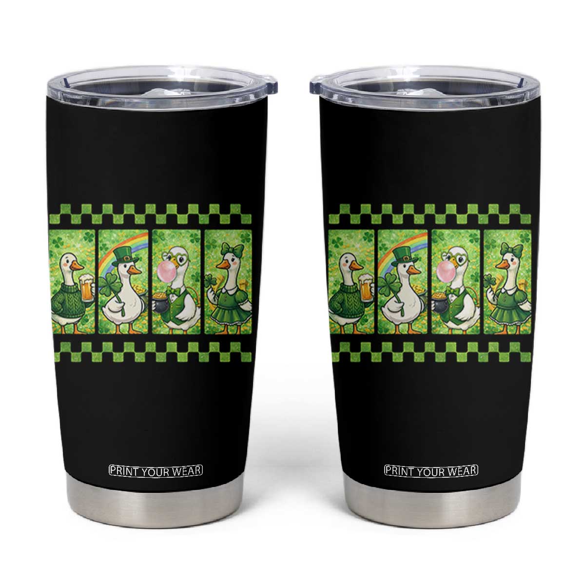 Funny Silly Irish Goose Tumbler Cup St Patricks Day Goose Lover Gift TS12 Black Print Your Wear