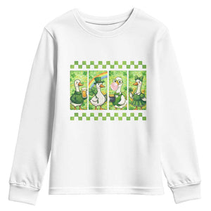 Funny Silly Irish Goose Youth Sweatshirt St Patricks Day Goose Lover Gift TS12 White Print Your Wear