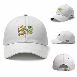 Retro Clover Duck Baseball Cap Lucky Goose On The Loose TS12 Baseball Cap Universal Fit White Print Your Wear