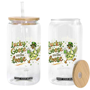 Retro Clover Duck Glass Can Lucky Goose On The Loose TS12 Print Your Wear